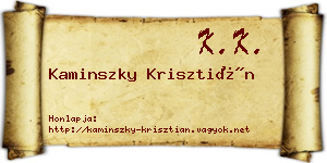 Kaminszky Krisztián névjegykártya