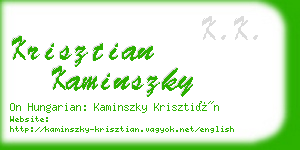 krisztian kaminszky business card